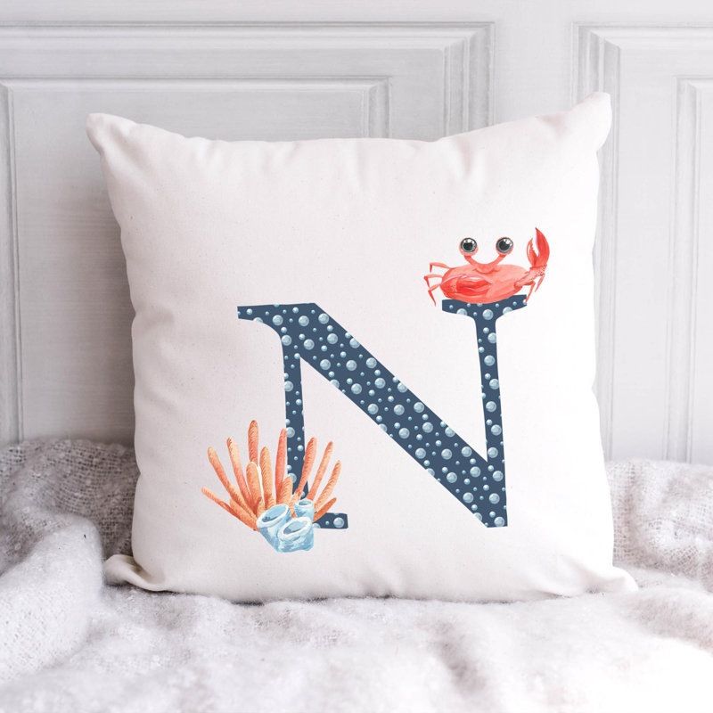 Nautical Sea Life_364 - Coussin décoratif en polyester, H 20 po x l 20 po