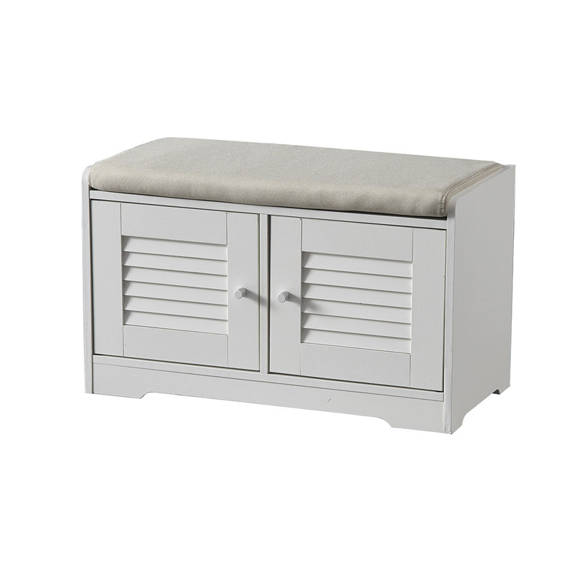 Banc de rangement à chaussures 28,74 po - armoire à 2 portes avec tablettes réglables, rangement peu encombrant pour vestibule et couloir