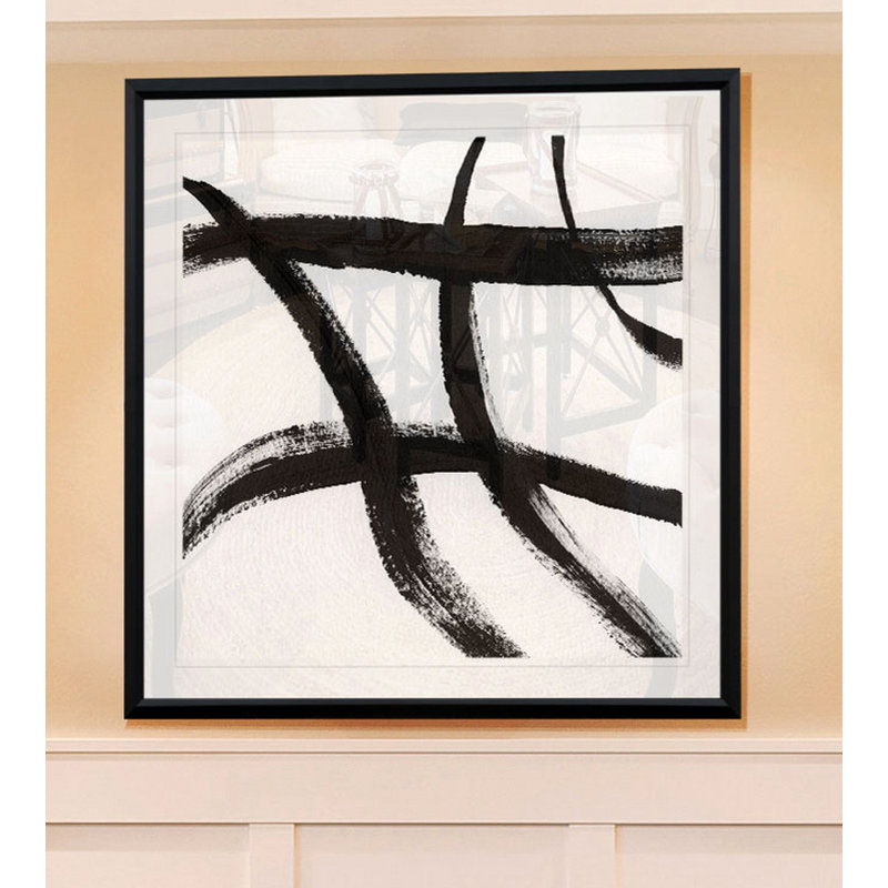 Gestural Marks II - reproduction d'art, H 17,5 po x l 17,5 po x P 1,5 po, Cadre plastique noir