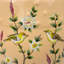Tabouret en céramique fleur et oiseau