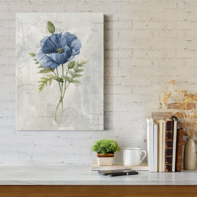 «Blue Linen Poppy», impression sur toile tendue