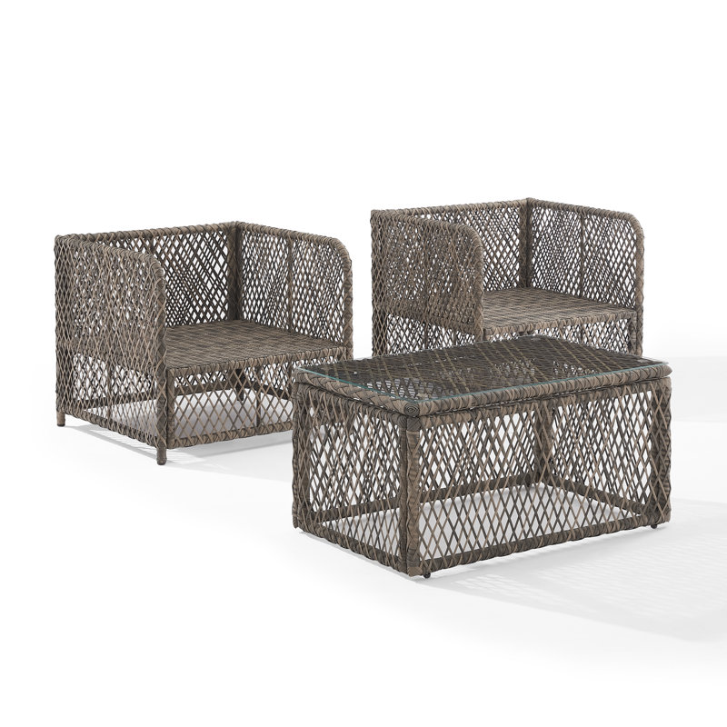 Cobe 3-piece Wicker Outdoor Chair Set