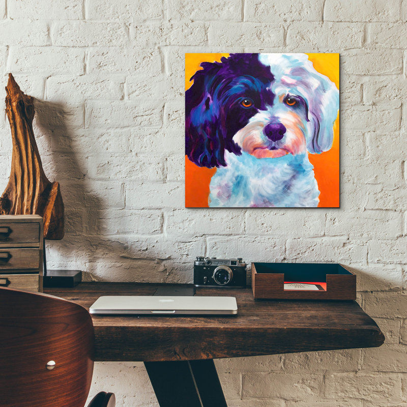 «Teddy Bear Dog» par Dawg Painter, H 12 po x l 12 po x P 0,13 po