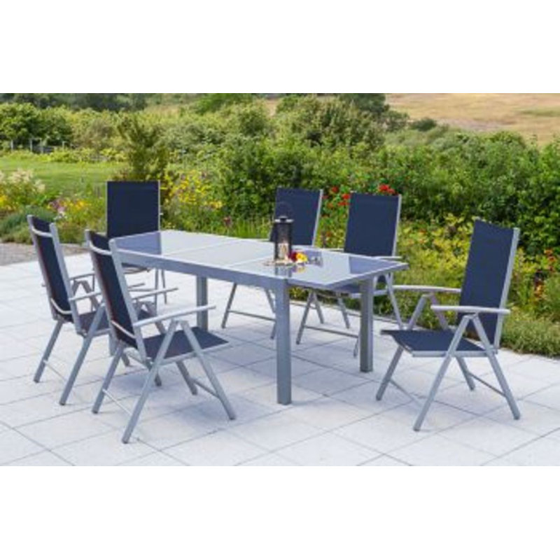 Jannis 6 - Person Patio Dining Set with Rectangular Table, Terracotta