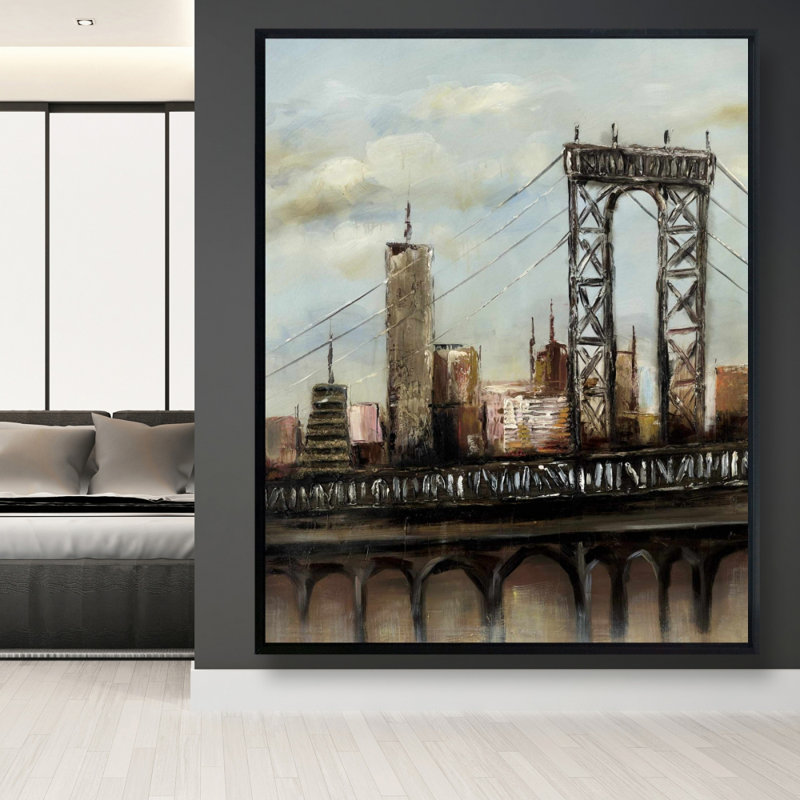 «City Bridge By A Cloudy Day» sur toile