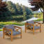 Ensemble de conversation pour l'extérieur - 2 fauteuils en bois d'acacia avec coussins intégrés - Design résistant aux intempéries-322771455