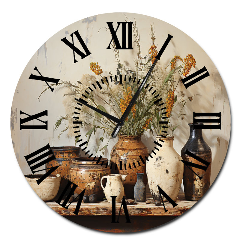 Horloge murale brune, Surdimensionné