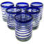 Verres mexicains soufflés à la main - Verres à spirale bleus-2003205285