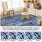 Washable Area Rug 5 x 7 Geometric Throw Rug Non-Slip Backing Modern Marble Accent Carpet Blue-2787724-2787723