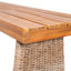Banc d'extérieur en bois d'acacia (ensemble de 2), finition teck + osier brun-1689720995