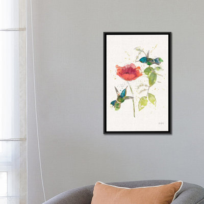 " Teal Hummingbirds Flower II " by Katie Pertiet