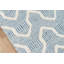 Tapis bleu / ivoire en laine tissé à la main à plat à motif géométrique Langdon-27399697