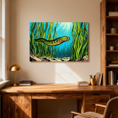Animaux, scène sous-marine avec poissons et algues