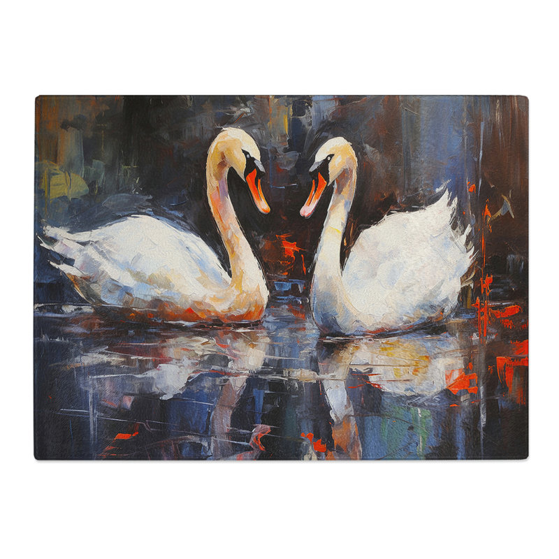 Swan Gestural No.2  Glass Chopping Board