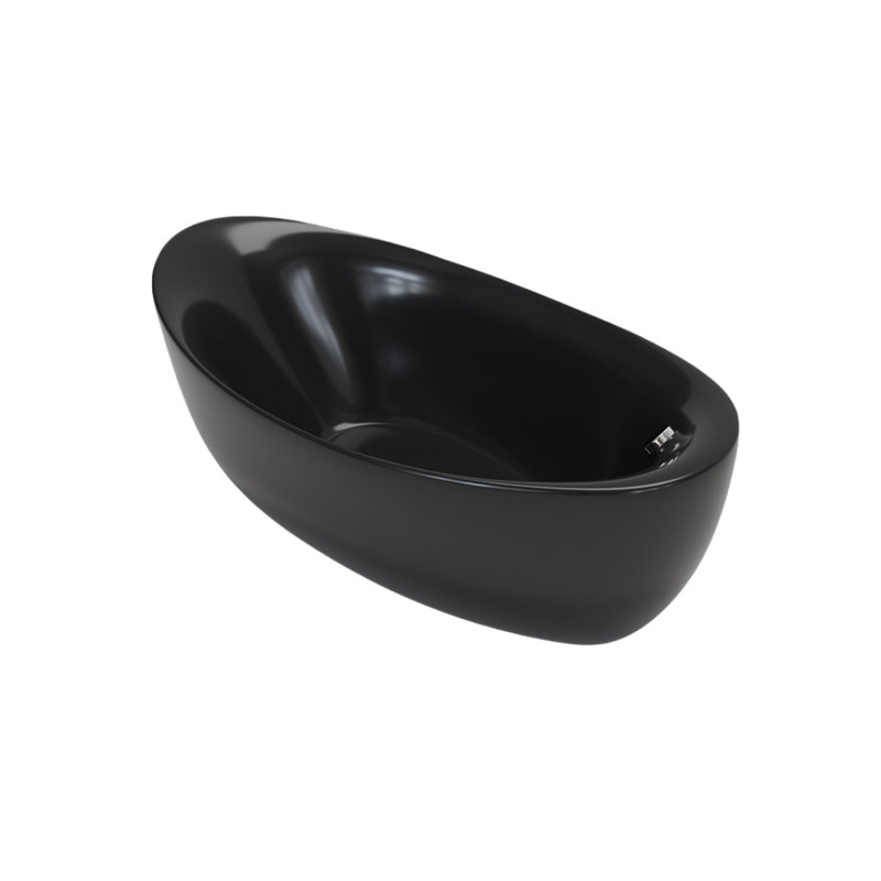 63'' x 31.5'' Freestanding Soaking Acrylic Bathtub, Black
