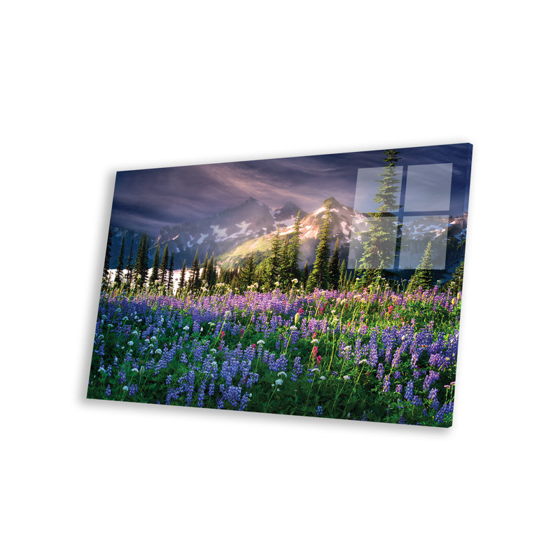 " Mountain Wildflowers " by Dennis Frates, 16" H x 24" W x 0.25" D, Plastic/Acrylic
