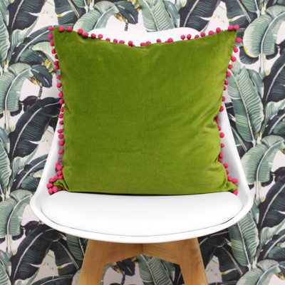Fida Velvet Pom Pom Cushion Cover