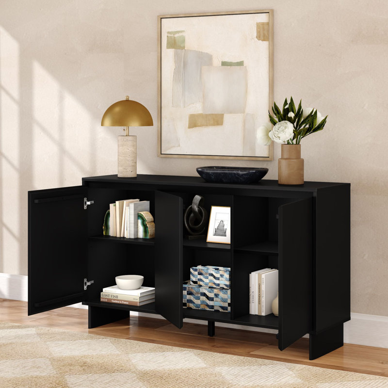 Modern 59" 3-Door Sideboard/TV Stand, Black