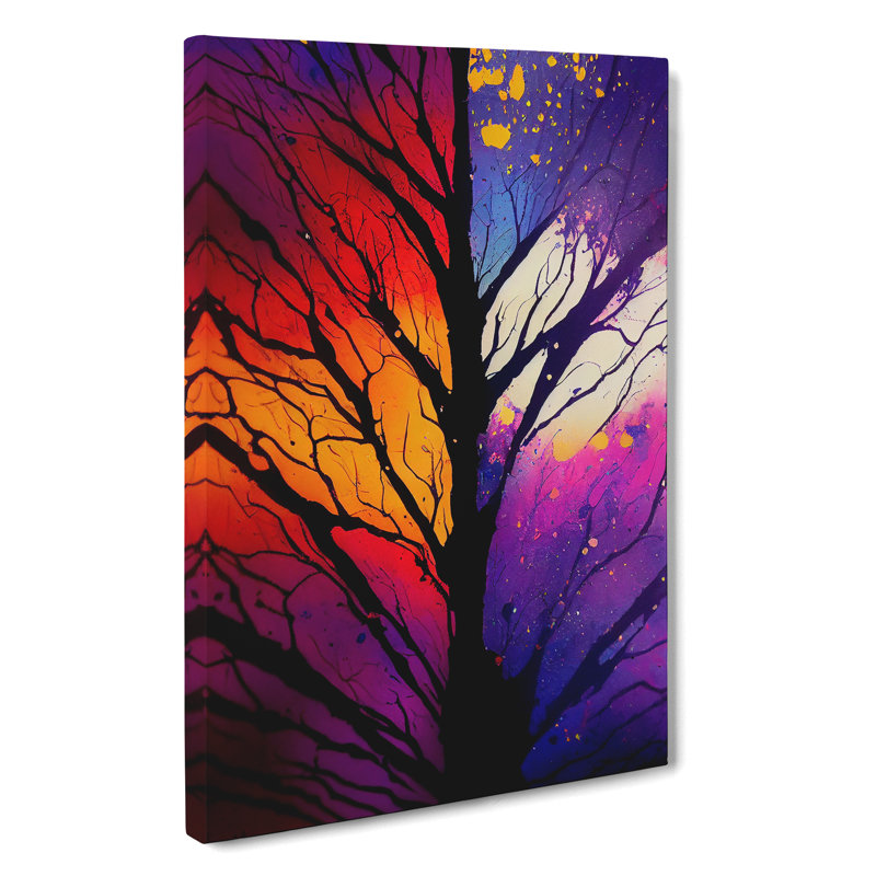 Vibrant Abstract Trees No.6 - Wall Art, Wrapped Canvas, 50cm H x 35cm W x 3cm D, No Matte