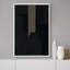 Motif géométrique noir sur fond gris à rayures, formes abstraites et minimalistes, décoration murale nordique contemporaine sur toile-119460981-97558817-97558818
