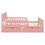 Lit plateforme double en bois rose avec garde-corps sécurisés et options de rangement pratiques-726477926-726477914