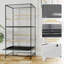 66 Inch Large Bird Cage, Metal Bird Cage with Rolling Stands, Feed Bowls, Wide Parrot Cage for Parakeets, Conures, Cockatiel, Cockatoo, Black