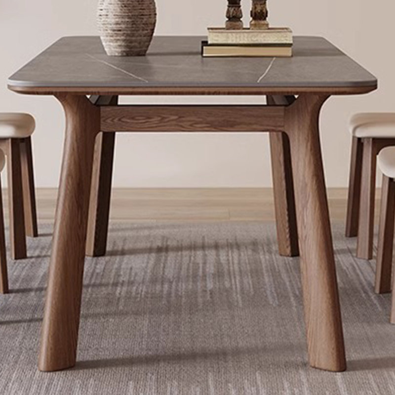 Matte Rock Slab Dining Table, 29.52"H x 55.11"L x 31.49"W 