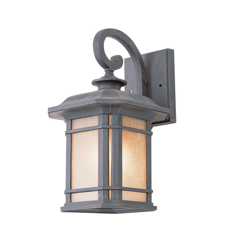 Lanterne murale d'extérieur en verre coloré Newbury, rouille, H 12,75 po x l 7 po x P 8 po