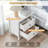 Modern Nightstand with Storage 2 Drawers & Support Legs for Bedroom White-1241927299