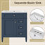 Meuble-lavabo de salle de bain 30 po avec lavabo supérieur, armoire de rangement moderne avec 2 tiroirs et un basculement