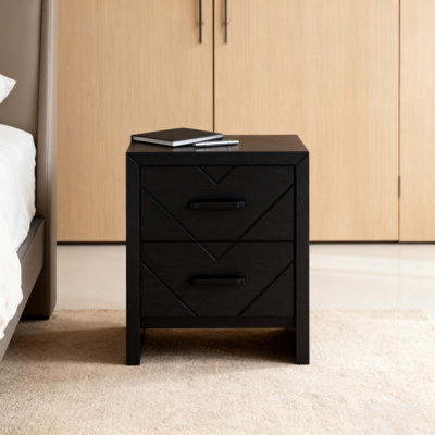 2 Drawer Nightstand Black