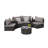 7-Piece Half-Moon Sectional Sofa Set with Coffee Table-1504116048