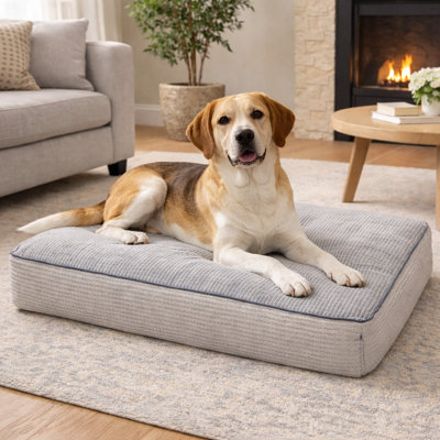 Farihah Striped Orthopedic Polyester Pet Bed