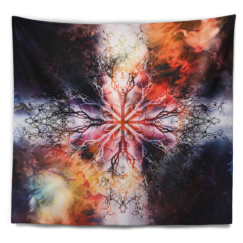 Tapisserie abstrait avec structure arborescente, H 68 po x l 80 po