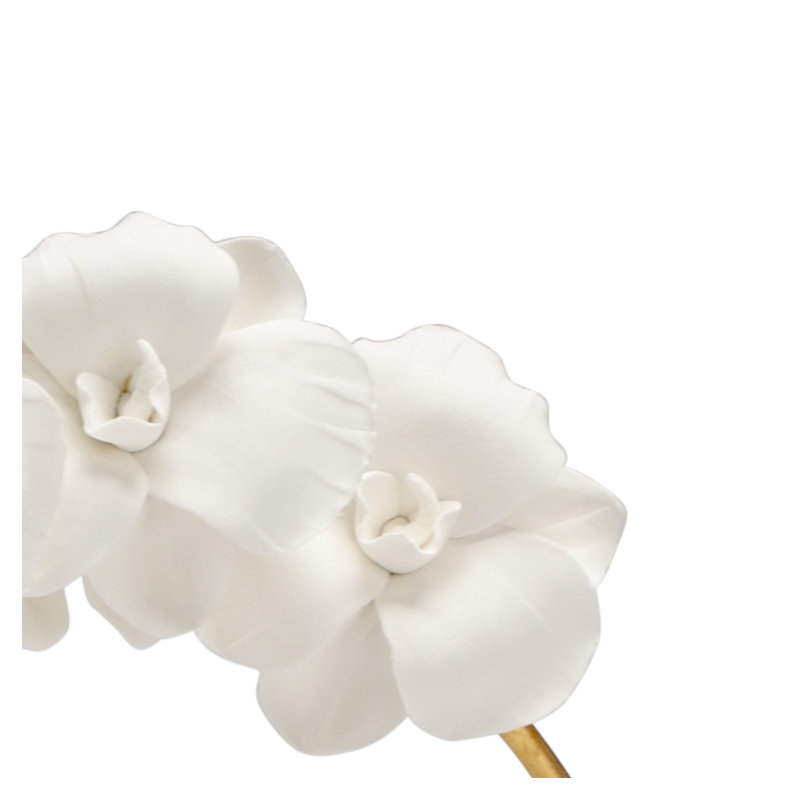 Garden of Delights Orchid on Stand Sculpture, 21" H x 12" W x 7.5" D