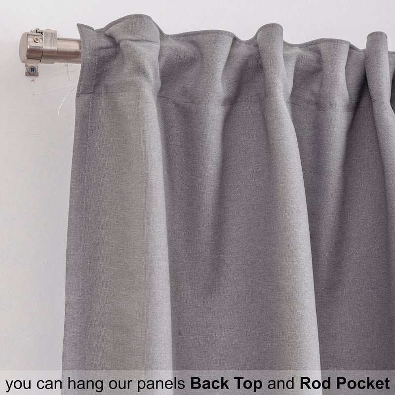 LAXTON Room Darkening Extra Long & Extra Wide Decorative Curtain, 100" W x 168" L, Gray
