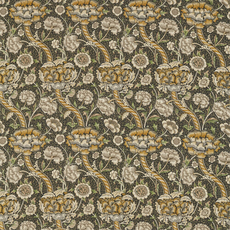 Wandle Fabric, Charcoal/Mustard