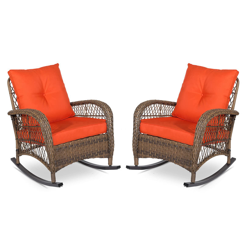 Chaise berçante 2 pièces Dayhsaun, Orange
