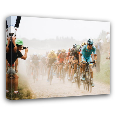 Cycling In The Dust Giclee Reproduction on Gallery Wrapped Canvas