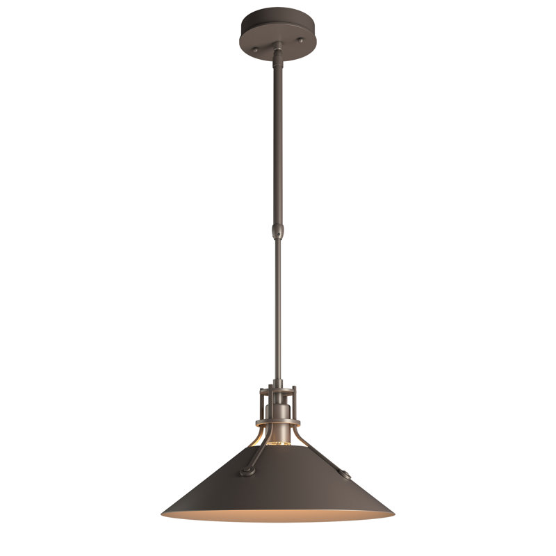 Henry Outdoor Pendant with Metal Shade, 8.7" H x 14.4" W x 14.4" D, Coastal Dark Smoke