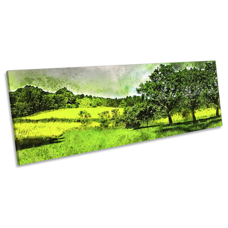 Summer Landscape Modern - Wrapped Canvas Panoramic Print, 30.48cm H x 91.44cm W