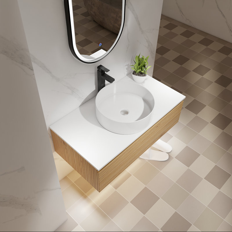 36" Floating Bathroom Vanity with Ceramic Sink & Soft-Close Drawer, 36"