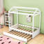 Lit simple en bois en forme de maison avec lit gigogne simple