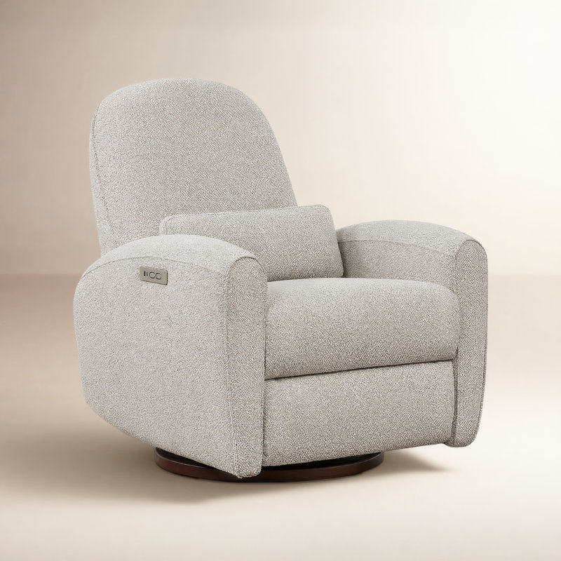 Eller 32.6'' W Power Recliner With Swivel And Glider, Dove Gray Boucle, Power - Push Button