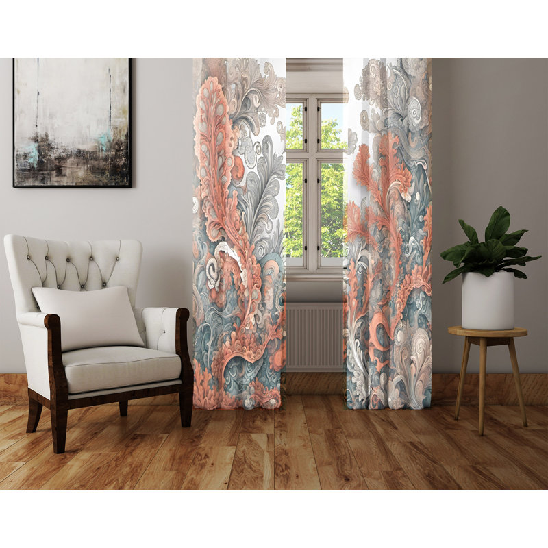 Paire de rideaux semi-transparents en polyester Chantalle, L 20 po x L 82 po