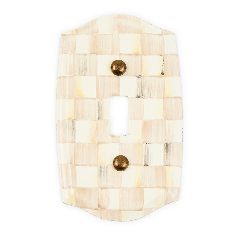 Check Single Toggle Switch Plate, Beige