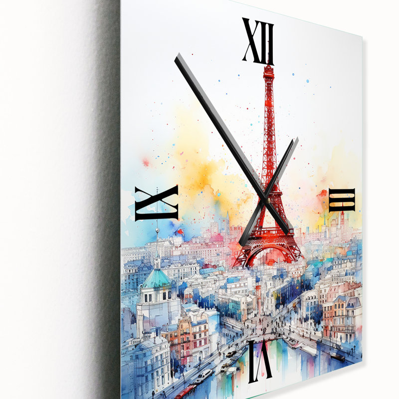 Bartouille - Horloge murale surdimensionnée City Paris, Médium