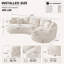 Canapé modulaire courbé beige de 125 po-129166712