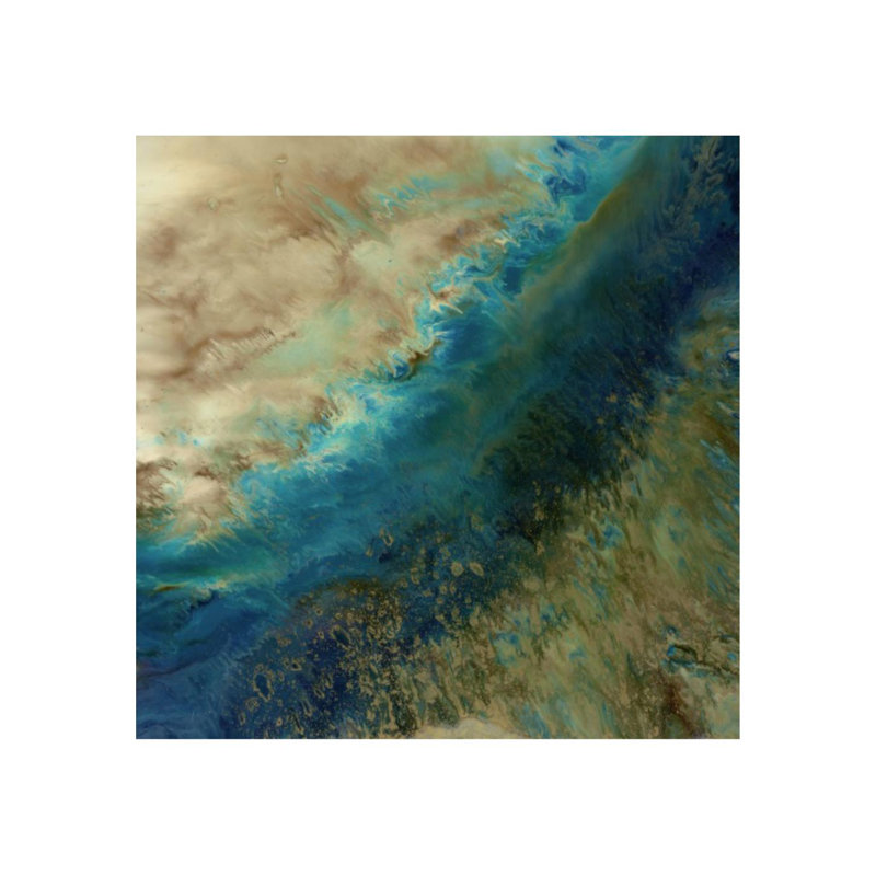 Shimmering II par Blakely Bering - Peinture, Glacis marbré, H 36 po x l 36 po x P 1,5 po