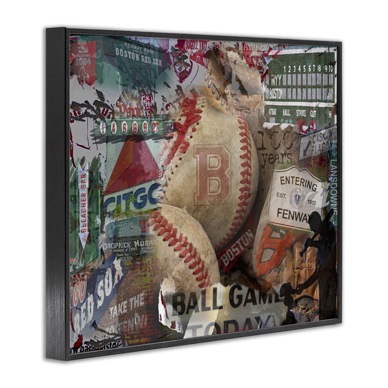  «Entring Fenway Baseball Collage», art de la giclée encadrée par Graffi *ee Studios, H 24 po x l 30 po